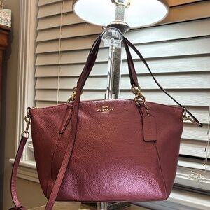 Coach Wine Leather Shoulder Bag